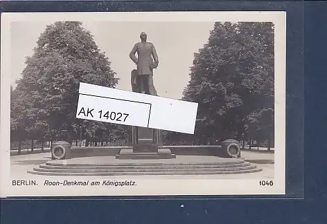 [Ansichtskarte] AK Berlin Roon Denkmal am Königsplatz 1940. 