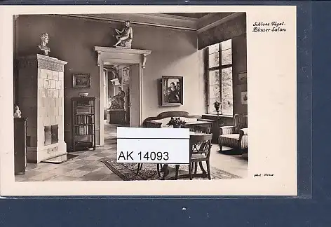 [Ansichtskarte] AK Schloss Tegel Blauer Salon 1954. 