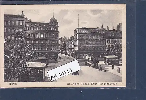 [Ansichtskarte] AK Berlin Unter den Linden Ecke Friedrichstraße 1920. 