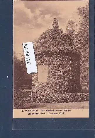 [Ansichtskarte] AK Alt Berlin Der Wusterhausener Bär im Cöllnischen Park 1930. 