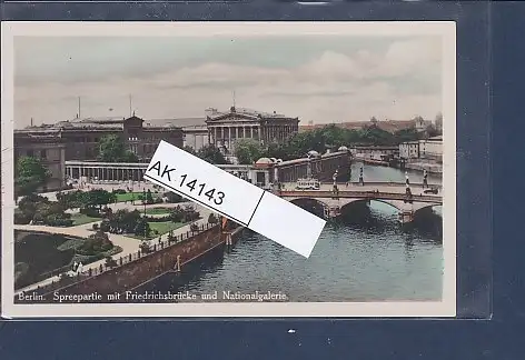 [Ansichtskarte] AK Berlin Spreepartie mit Friedrichsbrücke und Nationalgalerie 1940. 