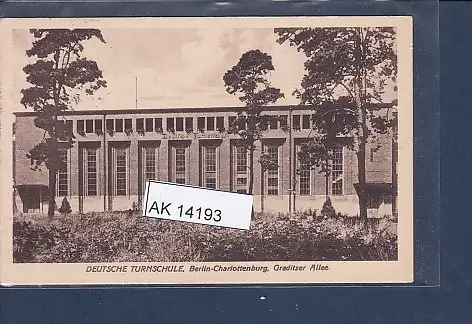 [Ansichtskarte] AK Deutsche Turnschule Berlin Charlottenburg Graditzer Allee 1933. 