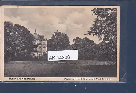 [Ansichtskarte] AK Berlin Charlottenburg Partie im Schloßpark mit Teehäuschen 1935. 