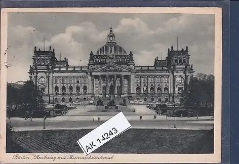 [Ansichtskarte] AK Berlin - Reichstag mit Bismarckdenkmal 1930. 