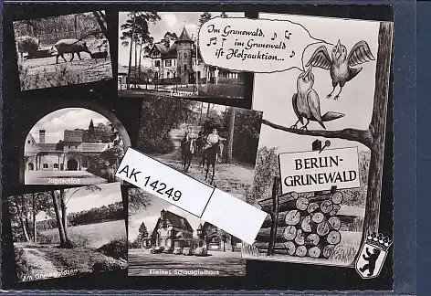 [Ansichtskarte] AK Berlin Grunewald Im Grunewald im Grunewald ist Holzauktion 6.Ansichten Forsthaus - Kleines Schauspielhaus 1960. 