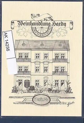 [Ansichtskarte] AK Weinhandlung Hardy Warnemünder Straße 15 Berlin  1980. 