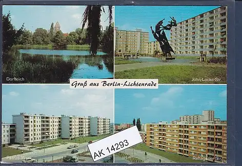 [Ansichtskarte] AK Gruß aus Berlin Lichtenrade 4.Ansichten John Locke Str. - Petrus Werk - Rehagener Str. 1970. 