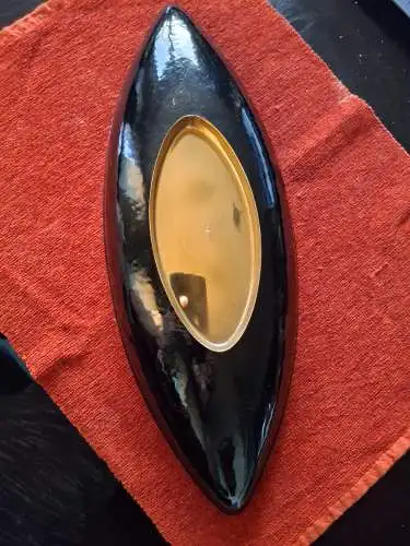 Super Schöne große Fußschale aus Kupfer/Emaile in Mid Century Boot Form Firma Fischland