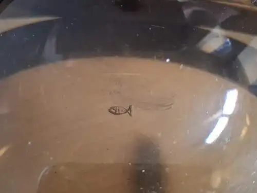 Super Schöne große Fußschale aus Kupfer/Emaile in Mid Century Boot Form Firma Fischland