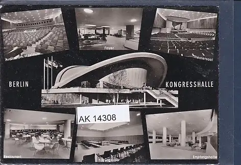 [Ansichtskarte] AK Berlin Kongreßhalle 7.Ansichten Auditerium Maximum - Theatersaal - Restaurant 1960. 