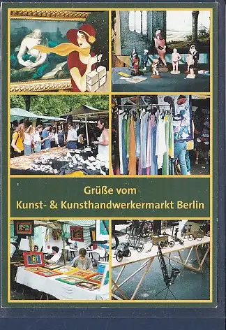 [Ansichtskarte] AK Grüße vom Kunst & Kunsthandwerkermarkt Berlin 6.Ansichten Straße des 17. Juni 1980. 