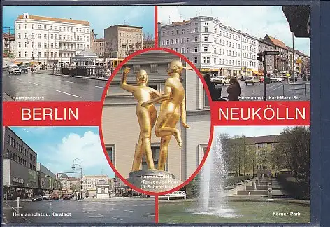 [Ansichtskarte] AK Berlin Neukölln 5.Ansichten Hermannplatz - Hermannstr. Karl Marx Str. - Körner Park 1980. 