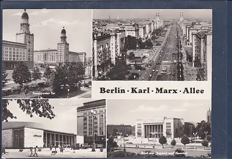 [Ansichtskarte] AK Berlin Karl Marx Allee 4.Ansichten Frankfurter Tor - Klub der Jugend und Sportler 1968. 