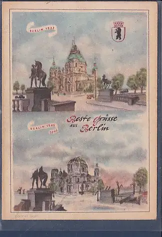 [Ansichtskarte] AK Beste Grüsse aus Berlin  Berlin 1933 - Berlin 1945 1946 1948. 