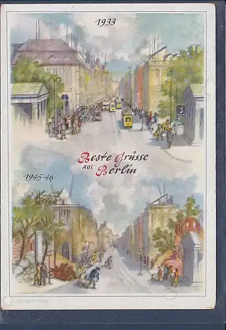 [Ansichtskarte] AK Beste Grüsse aus Berlin 2.Ansichten Leipziger Platz  Berlin 1933 - Berlin 1945 - 46. 