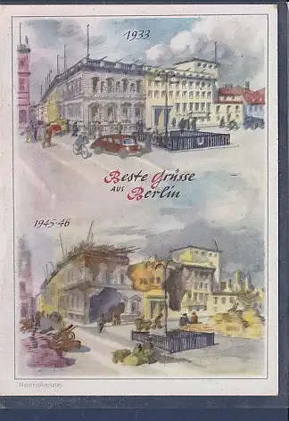 [Ansichtskarte] AK Beste Grüsse aus Berlin 2.Ansichten Reichskanzlei  Berlin 1933 - Berlin 1945 - 46. 