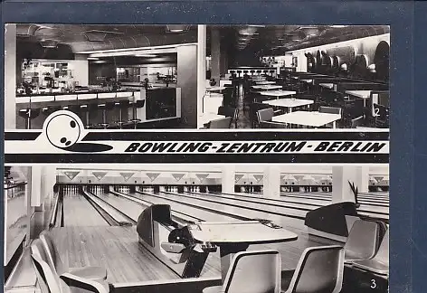 [Ansichtskarte] AK Bowling Zentrum Berlin 3.Ansichten Getränke Bar - Bahnenansicht  1973. 