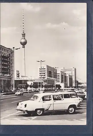 [Ansichtskarte] AK Berlin Karl Marx Allee mit Fernseh und UKW Turm der Deutschen Post 1970. 