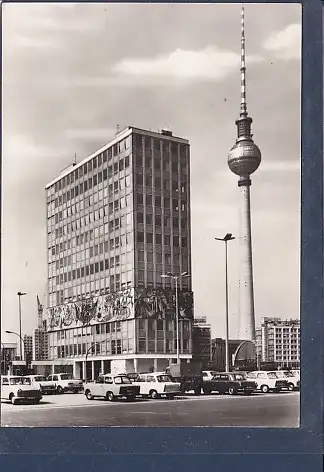 [Ansichtskarte] AK Berlin Haus des Lehrers mit Fernseh und UKW Turm der Deutschen Post 1969. 