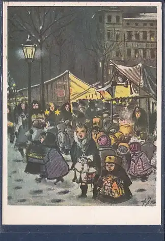 [Ansichtskarte] AK Weihnachtsmarkt auf dem Arkonaplatz Heinrich Zille ( 1858-1929) 1966. 