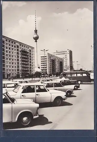 [Ansichtskarte] AK Berlin Karl Marx Allee mit Fernseh und UKW Turm der Deutschen Post 1969. 