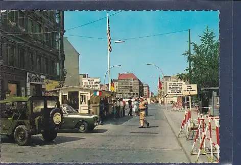 [Ansichtskarte] AK Berlin Checkpoint Charlie Passierstelle Friedrichstraße an der Sektorengrenze 1971. 