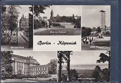 [Ansichtskarte] AK Berlin Köpenick 5.Ansichten HOG Müggelturm - Schloß Köpenick- Blick zum Rathaus 1974. 