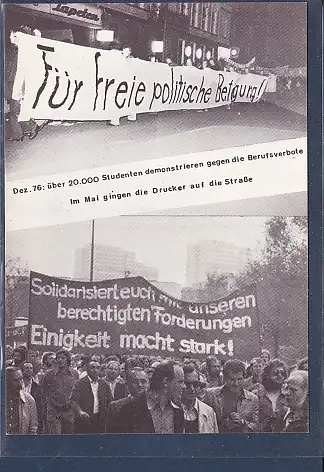 [Ansichtskarte] AK Fotogruppe von Pädagogik Studenten an der TU Berlin Dez. 76  1976. 