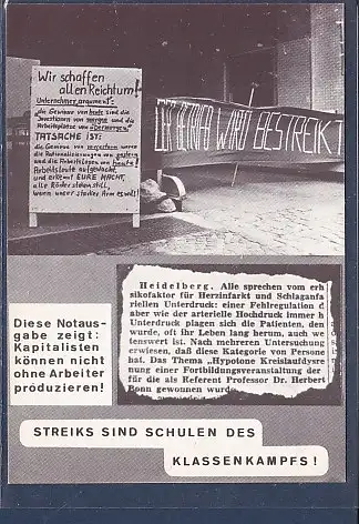[Ansichtskarte] AK Fotogruppe von Pädagogik Studenten an der TU Berlin Streik sind Schulen des Klassenkampfs 1976. 