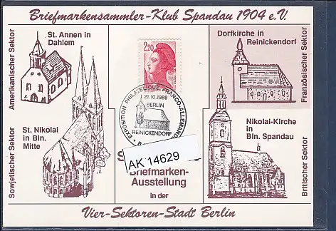 [Ansichtskarte] AK Spandau 89 Briefmarkenausstellung in der Vier Sektoren Stadt Berlin 1989. 