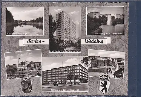 [Ansichtskarte] AK Berlin Wedding 6.Ansichten Ernst Reuter Studentenwohnheim - Gesundbrunnen Ecke Badstraße - Schillerhöhe 1964. 