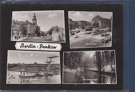 [Ansichtskarte] AK Berlin Pankow 4.Ansichten Vinetastraße - Freibad - Rathaus 1965. 