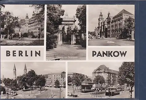 [Ansichtskarte] AK Berlin Pankow 5.Ansichten Vinetastraße - Breite Straße - Oberschule Carl von Ossietzky 1963. 