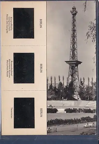 [Ansichtskarte] AK Berlin Funkturm mit 3 Dias Kongreßhalle - Russendenkmal 1960. 