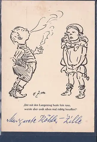 [Ansichtskarte] AK H. Zille Det mit den Lungenzug haste fein raus warste aber ooch schon mal richtig besoffen. 