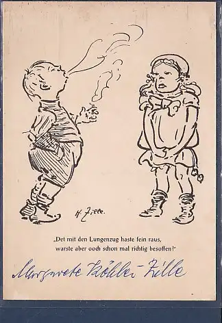 [Ansichtskarte] AK H. Zille Det mit den Lungenzug haste fein raus warste aber ooch schon mal richtig besoffen. 