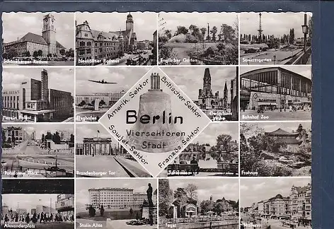 [Ansichtskarte] AK Berlin Viersektoren Stadt 16.Ansichten Titania Palast - Stalin Allee - Müllerstr. 1954. 