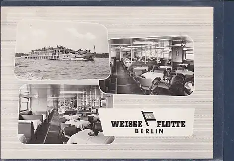 [Ansichtskarte] AK Weisse Flotte Berlin 3. Ansichten Luxusschiff in voller Fahrt auf dem Müggelsee 1966. 