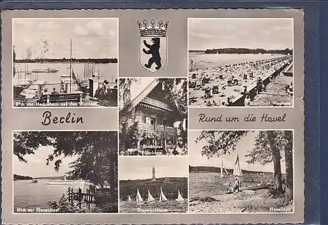 [Ansichtskarte] AK Berlin Rund um die Havel 6.Ansichten Strandbad Wannsee - Grunewaldturm 1963. 