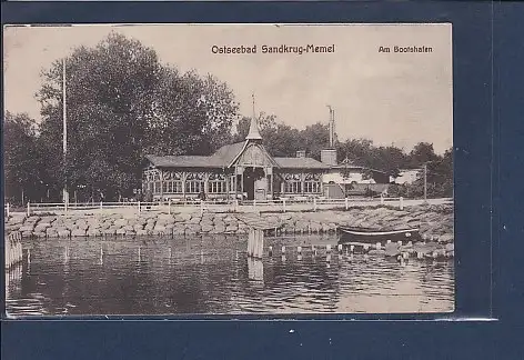 [Ansichtskarte] AK Ostseebad Sandkrug Memel Am Bootshafen 1920. 