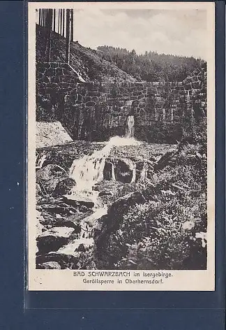 [Ansichtskarte] AK Bad Schwarzbach Geröllsperre in Oberhernsdorf 1929. 