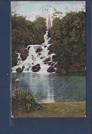[Ansichtskarte] AK Berlin Wasserfall im Victoria Park 1907. 