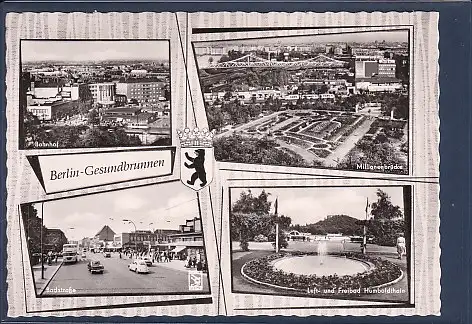 [Ansichtskarte] AK Berlin Gesundbrunnen 4.Ansichten Bahnhof - Badstraße - Millionenbrücke 1960. 