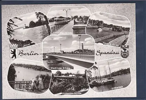 [Ansichtskarte] AK Berlin Spandau 7.Ansichten Frey Brücke - Dischinger Brücke - Stößensee Brücke 1960. 