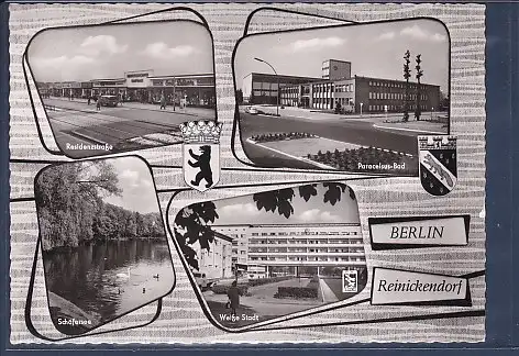 [Ansichtskarte] AK Berlin Reinickendorf 4.Ansichten Residenzstraße - Paracelsus Bad - Weiße Stadt 1960. 