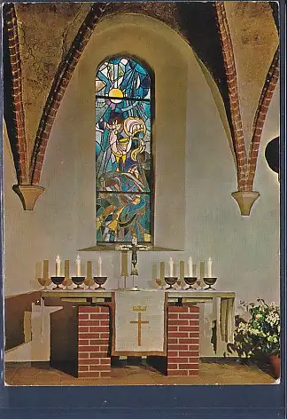 [Ansichtskarte] AK Ev. Dorfkirche Berlin Alt Buckow erbaut 1250 Altarfenster 1964 1970. 