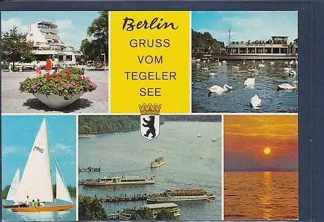 [Ansichtskarte] AK Berlin Gruss vom Tegeler See 5.Ansichten 1970. 
