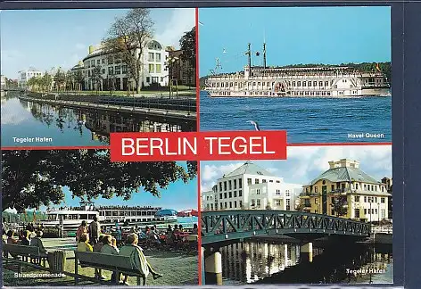 [Ansichtskarte] AK Berlin Tegel 4.Ansichten Tegeler Hafen - Havel Queen - Strandpromenade 1980. 