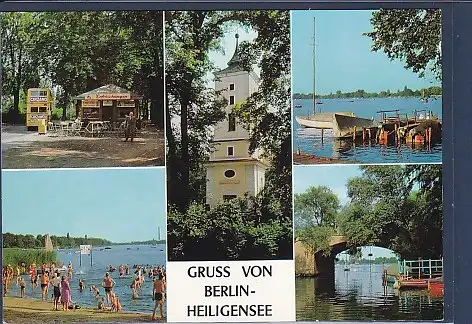 [Ansichtskarte] AK Gruss von Berlin Heiligensee 5.Ansichten Dorfaue Endhaltestelle - Badestelle Tivoli - Durchfahrt zum Heiligen See 1970. 