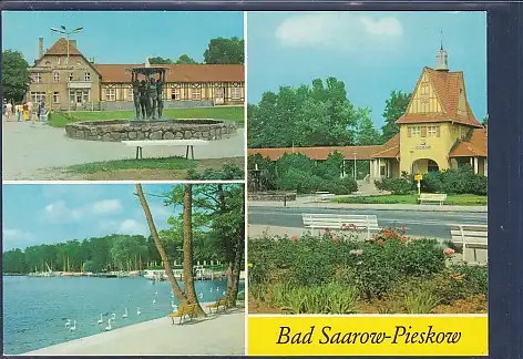[Ansichtskarte] AK Bad Saarow Pieskow 3.Ansichten HO Bahnhofshotel - Bahnhof 1980. 